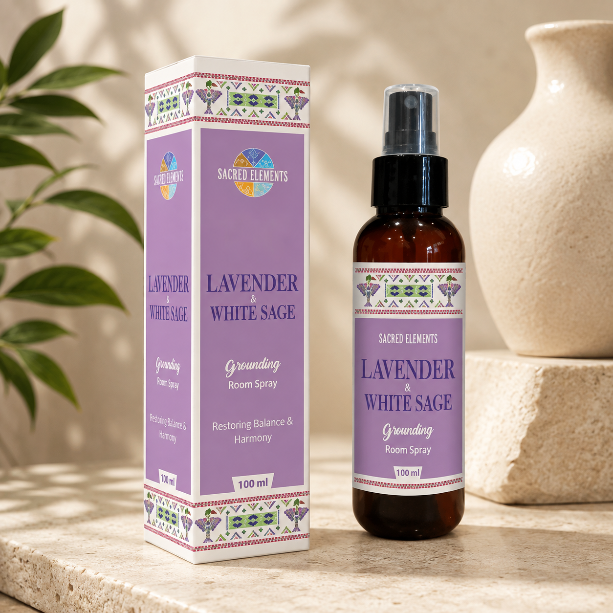 Sacred Elements Lavender & White Sage Grounding Room Spray (100 ml)