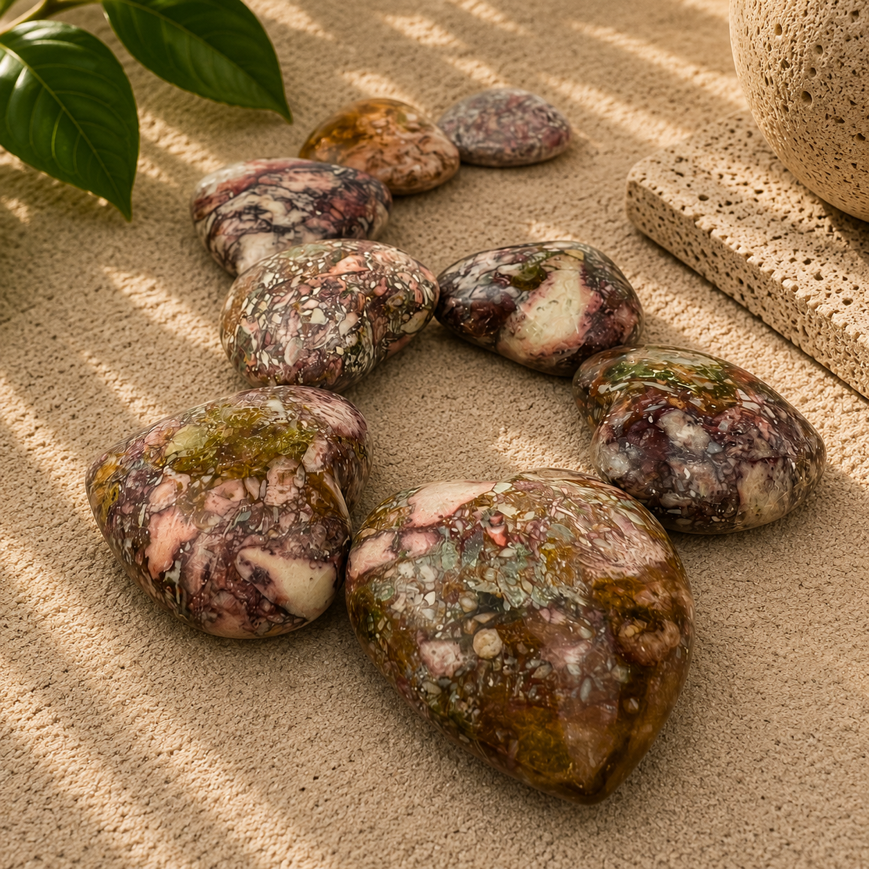 Pink Porcelain Jasper Heart - 1.75-2 inch