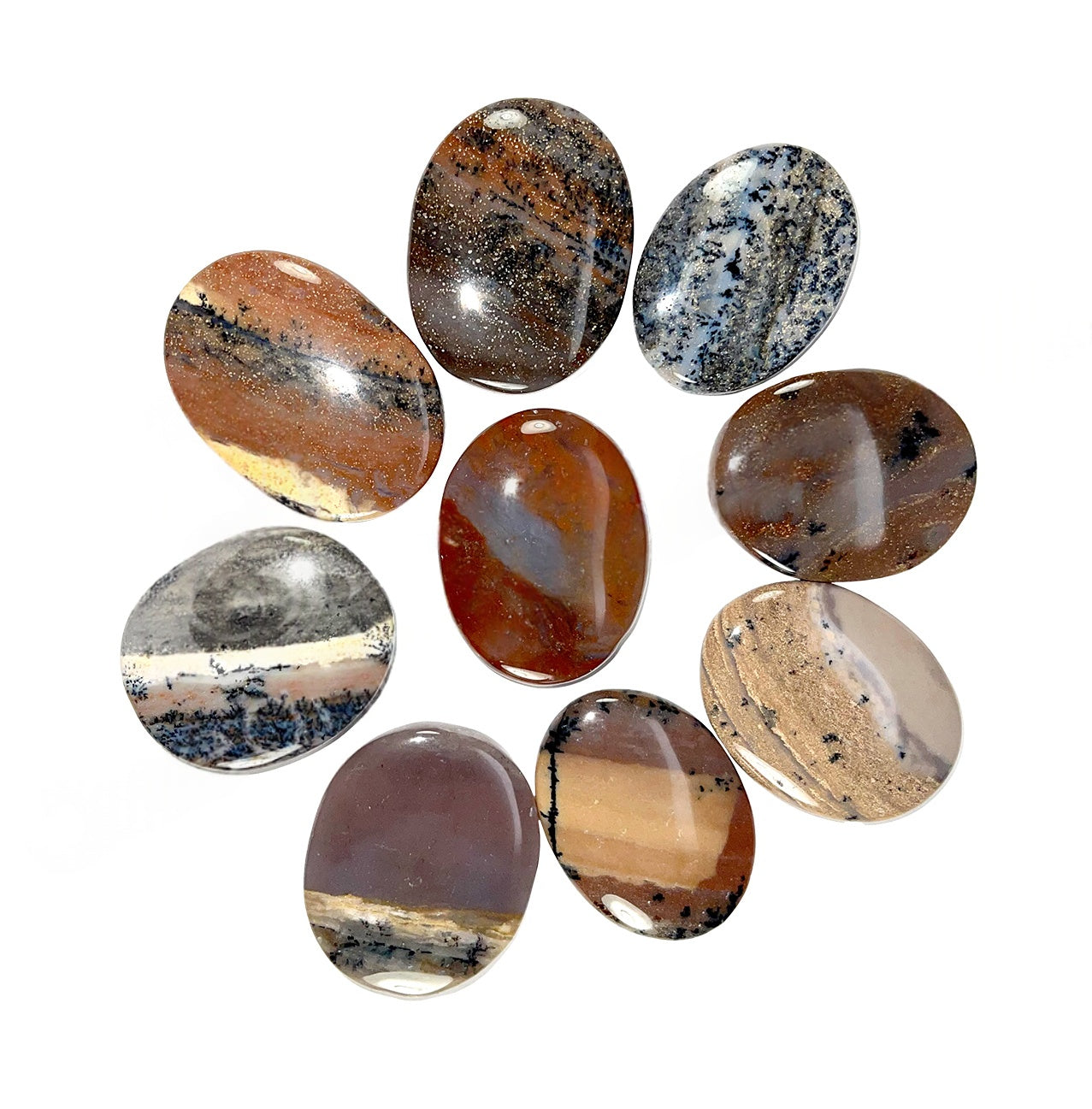 Dendritic Agate Worry Stone - 1.5 inch