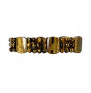 Tiger Eye 6mm Triple Row Bead Bracelet - 8 inch