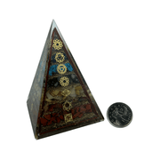 Chakra Orgone Pyramid with Copper Rods - 3.5 inch
