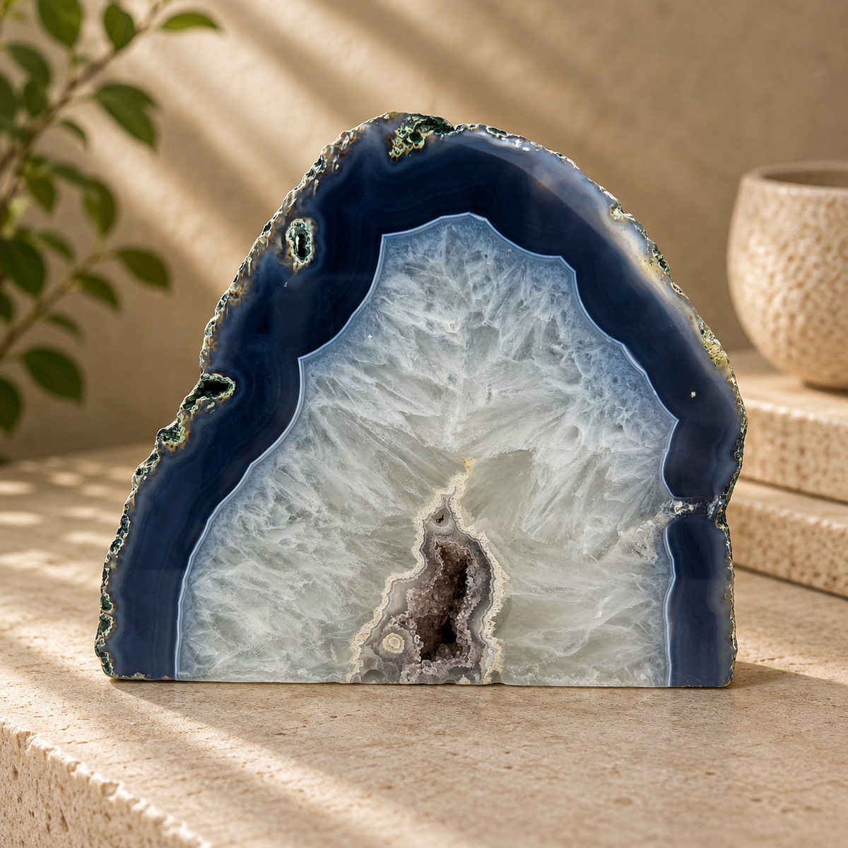 Blue Agate Slab - 5.1 x 6.4 inch