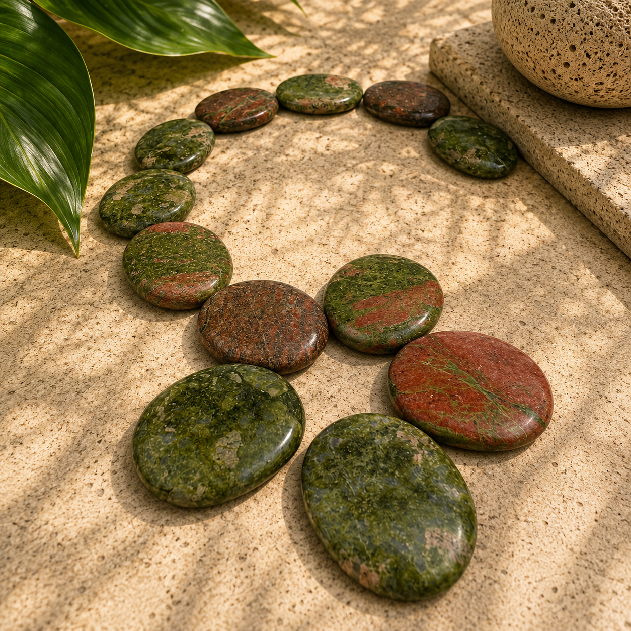 Unakite Worry Stone - 1.25-1.5 inch