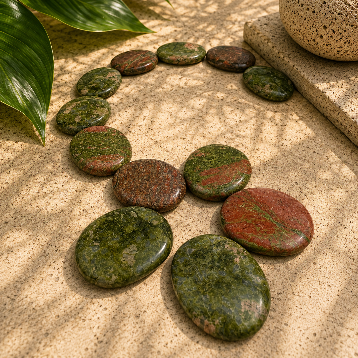 Unakite Worry Stone - 1.25-1.5 inch
