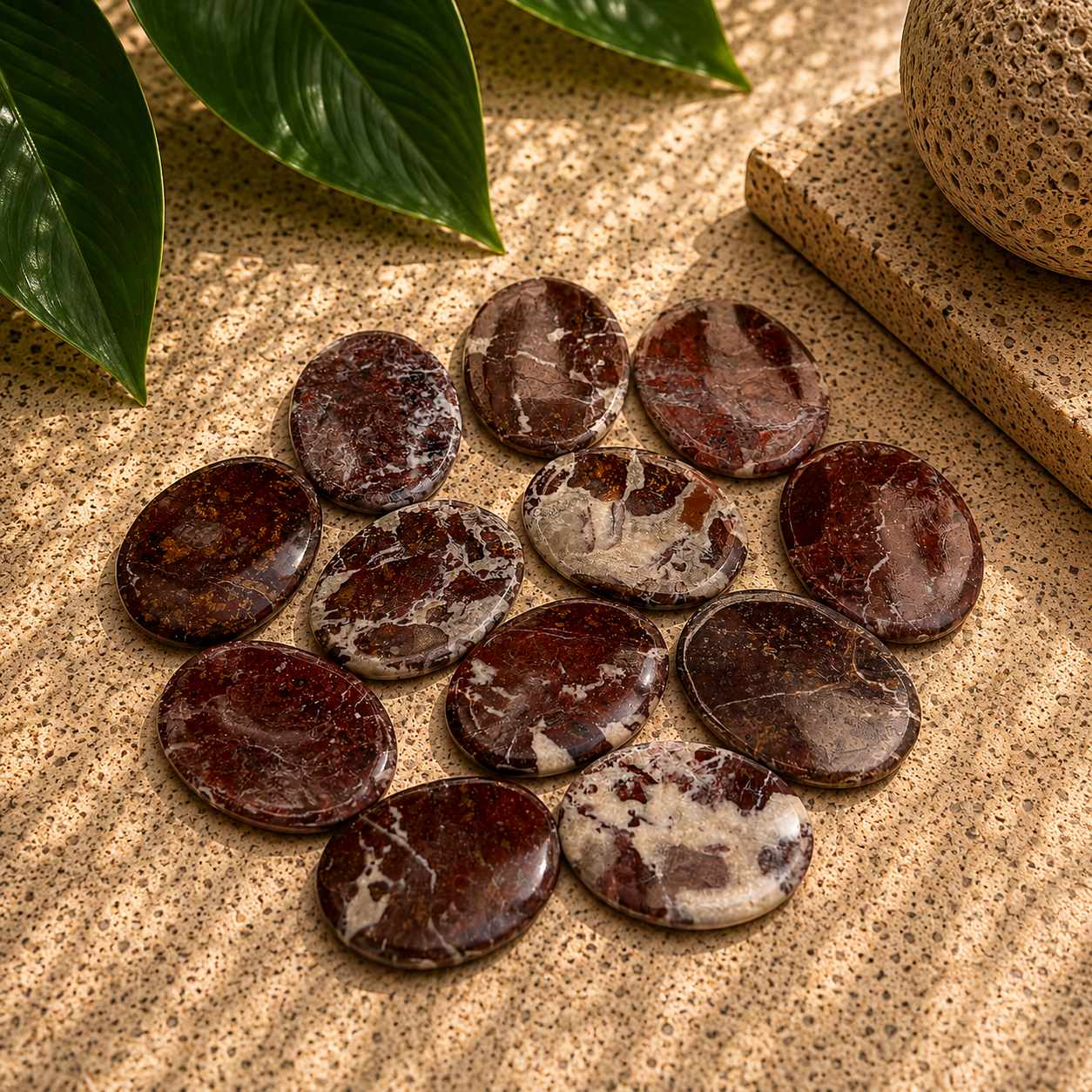 Brown Zebra Calcite Worry Stone - 1.75-2 inch