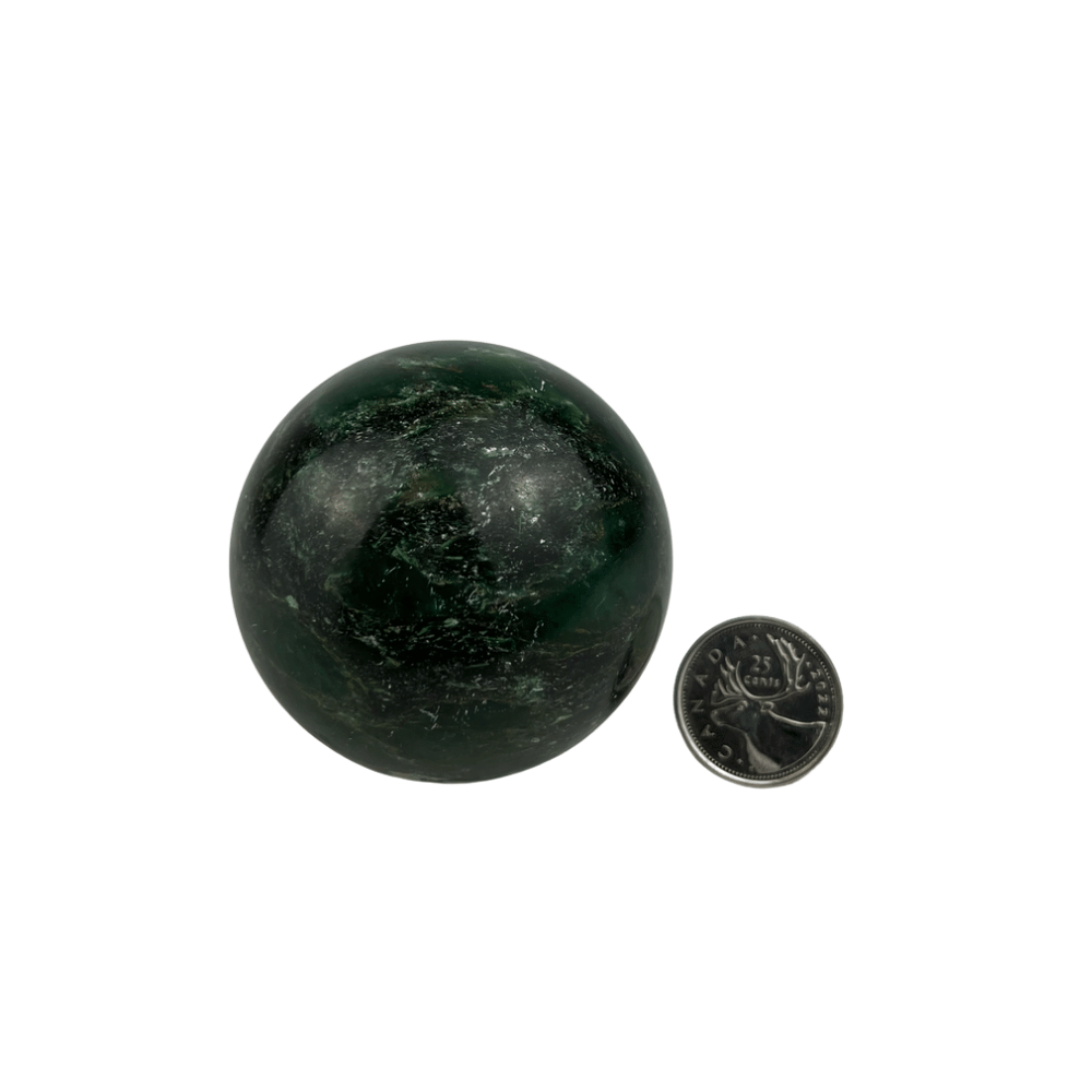 Emerald with Quartz Sphere - 2.5 inch