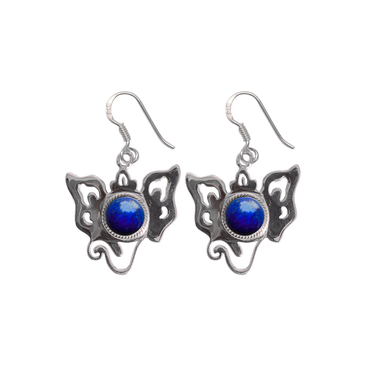 Ganesha Lapis Lazuli Sterling Silver Earrings