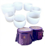 Singing Bowl Crystal Seven Chakra Tuned - 8-14 inch (Set of 7)