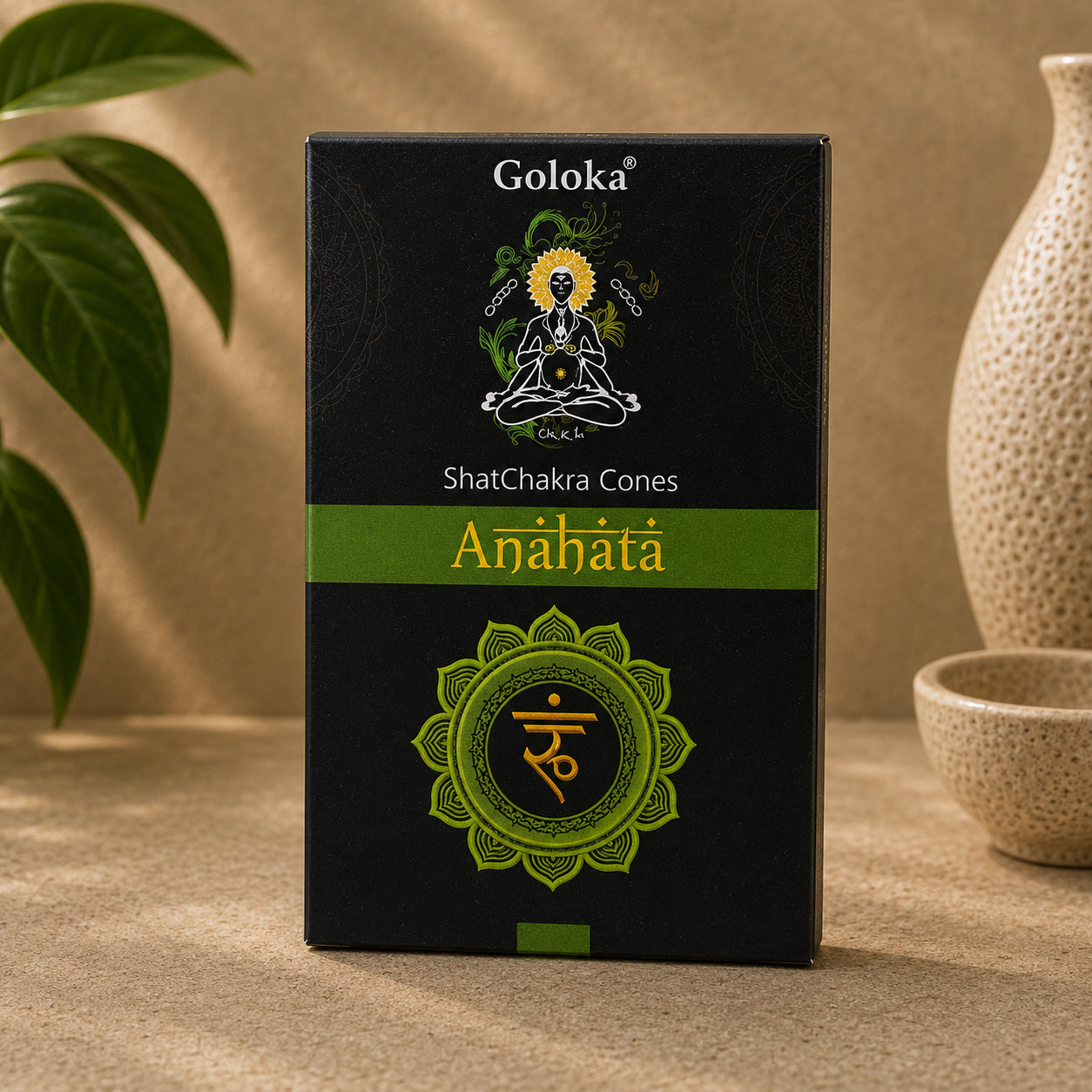 Goloka Anahata Heart Chakra (Anahata) Cone Incense (10 Cones)