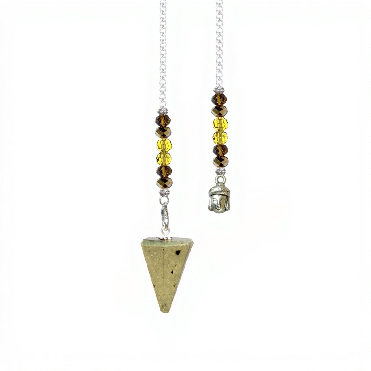 Pyrite Hexagonal Buddha Pendulum - 10-11 inch