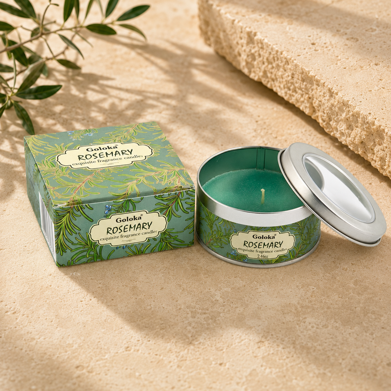 Goloka Rosemary Travel Tin Candle