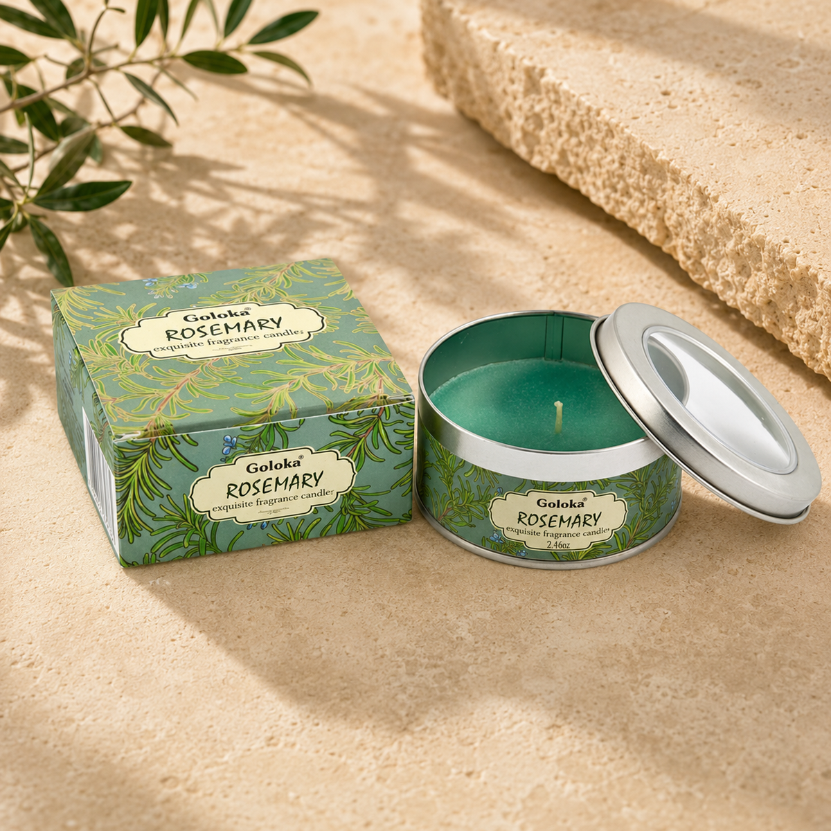 Goloka Rosemary Travel Tin Candle