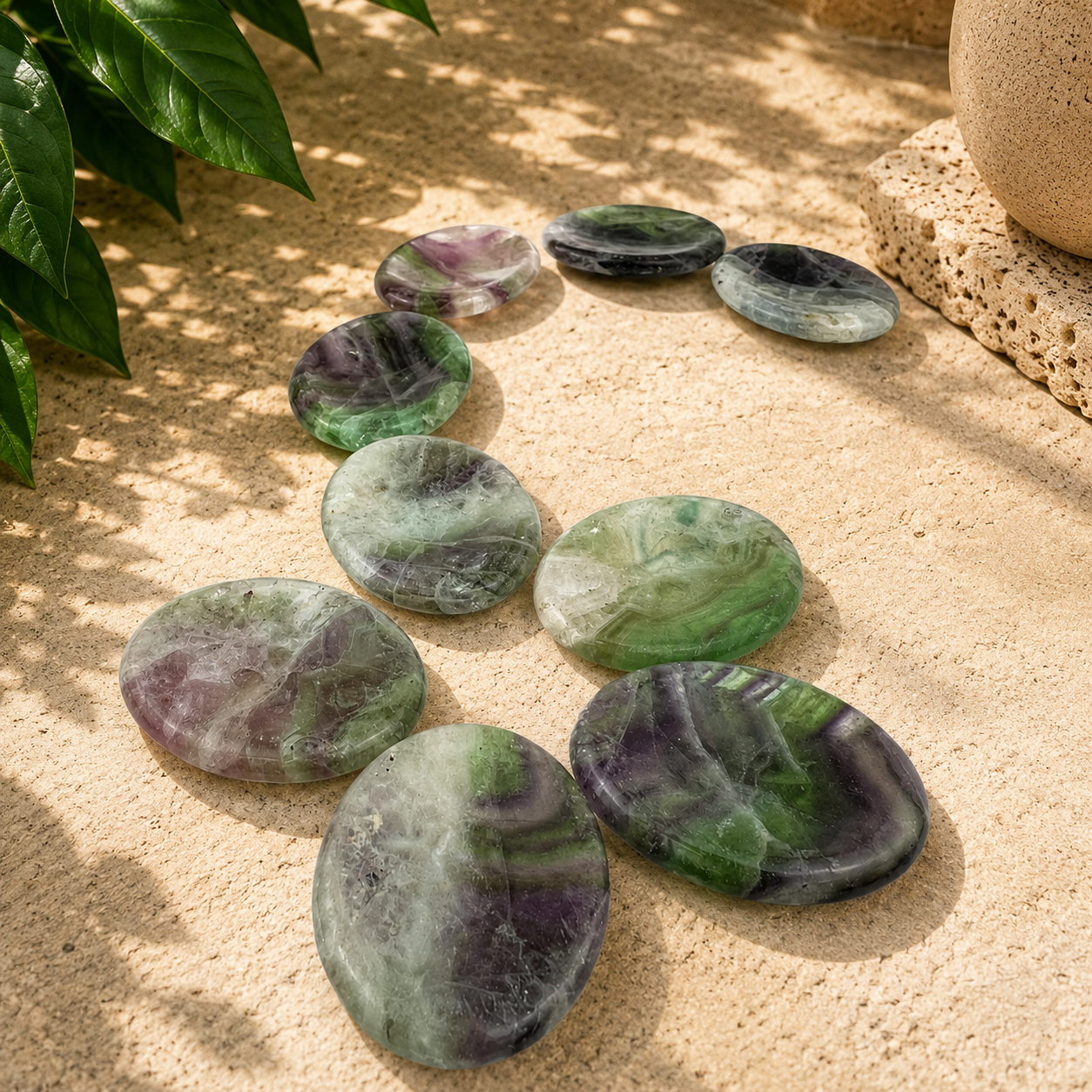Fluorite Worry Stone - 1.75 inch