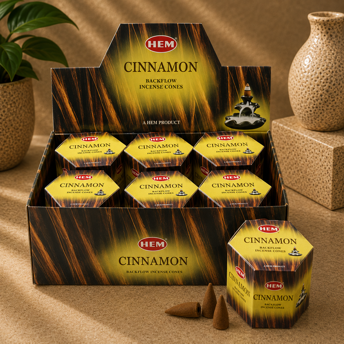 HEM Cinnamon Backflow Cones (40 Cones)