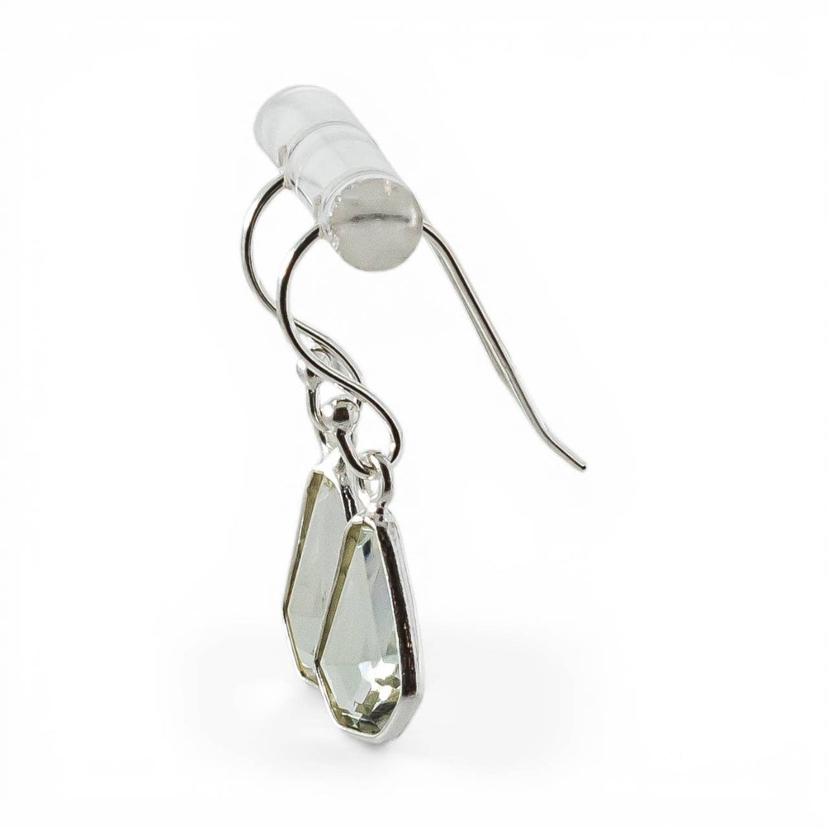 Green Amethyst Dangling Sterling Silver Earrings