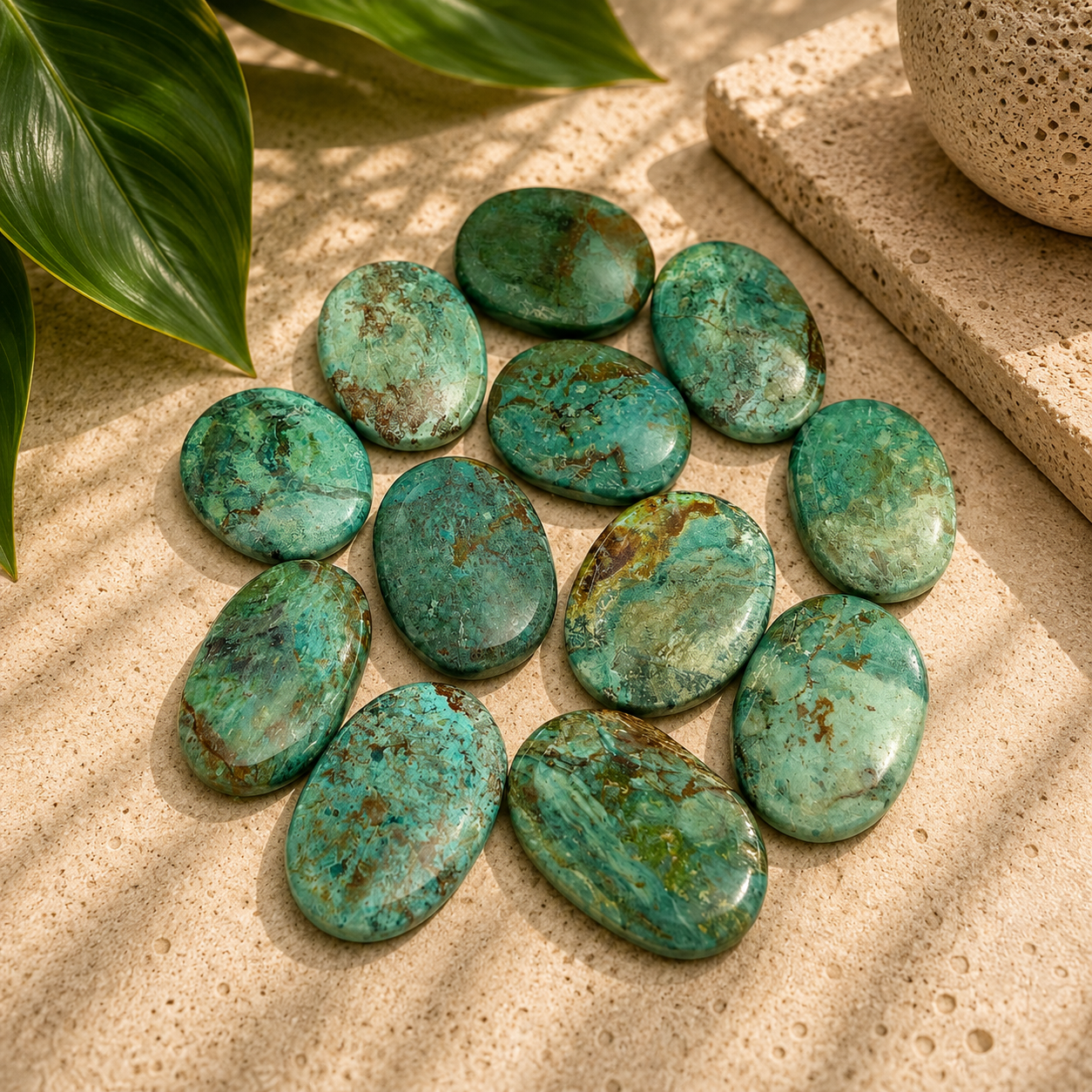 African Turquoise Worry Stone - 1.5-1.75 inch