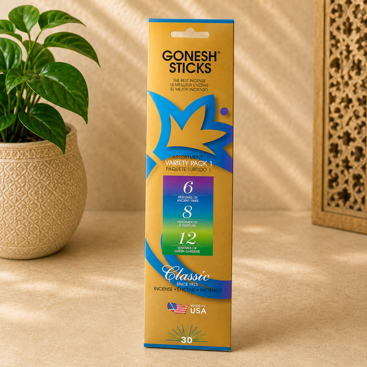 Gonesh Classic Variety Pack 1 Incense Sticks (30 Sticks)