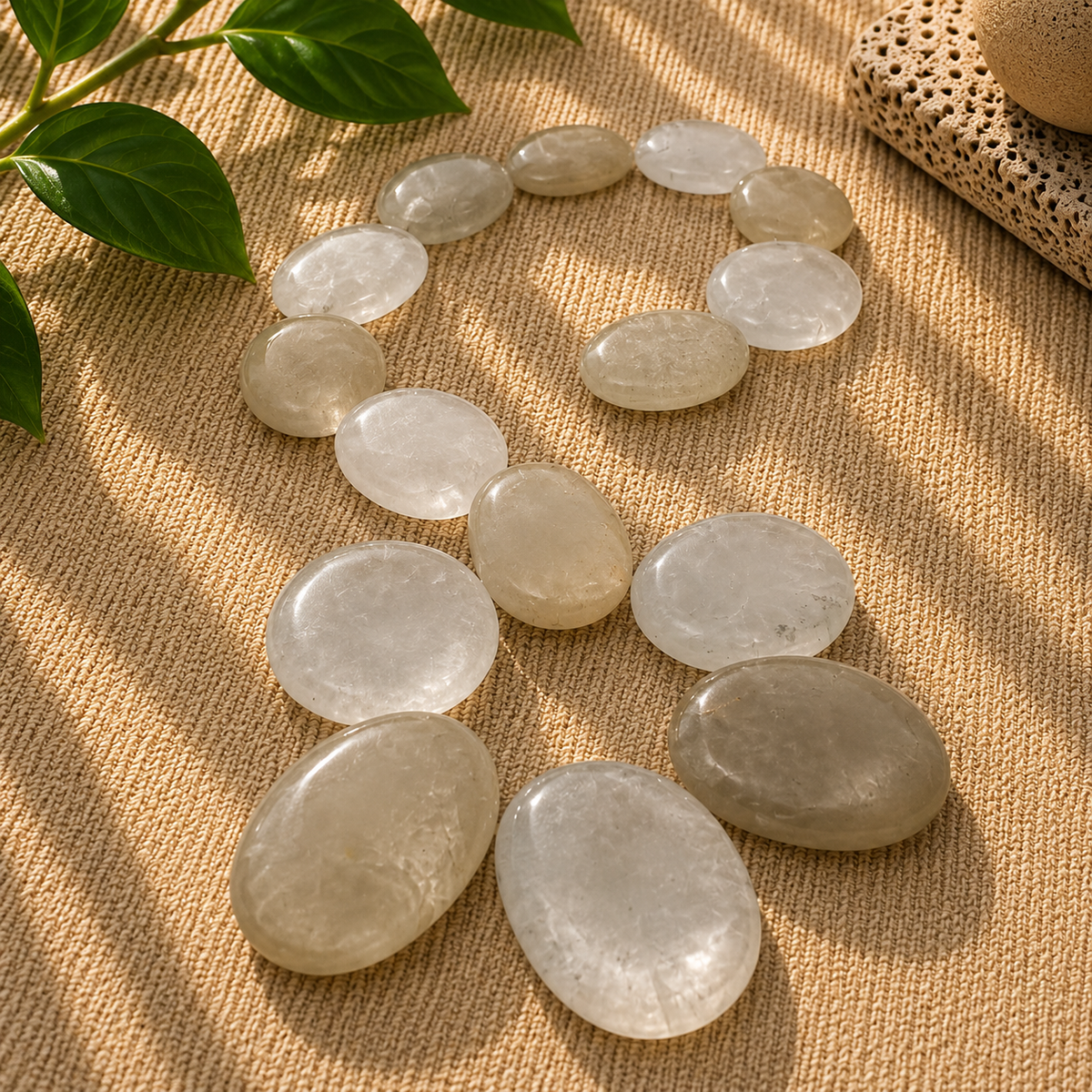 Clear Quartz Worry Stone - 1.5-1.75 inch