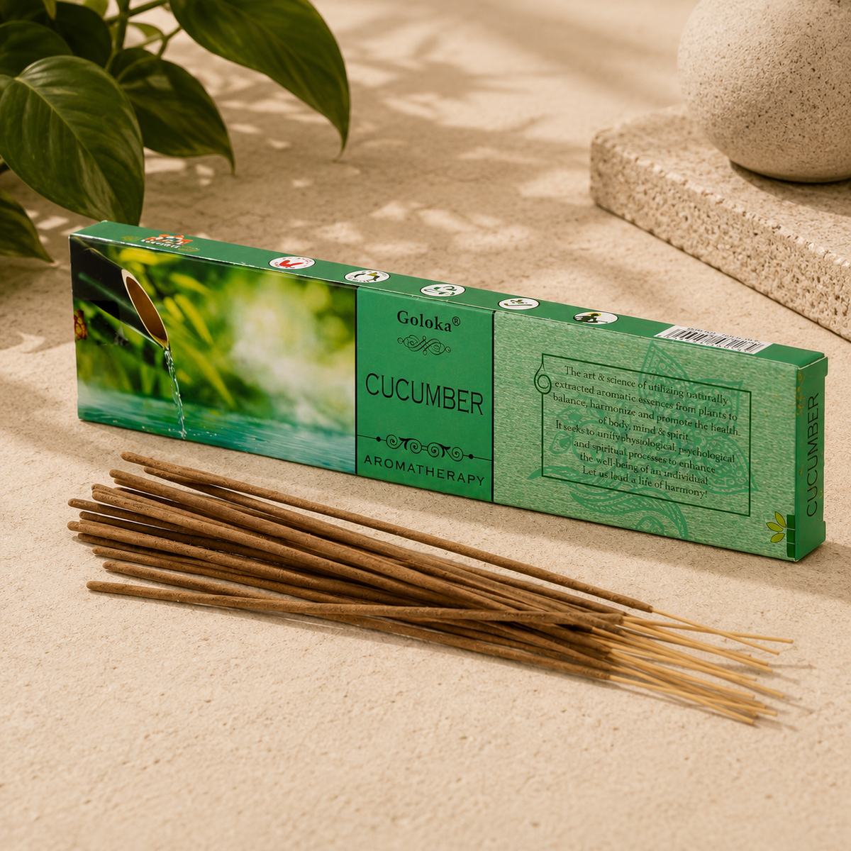 Goloka Aromatherapy Series Cucumber Incense Sticks (15g)
