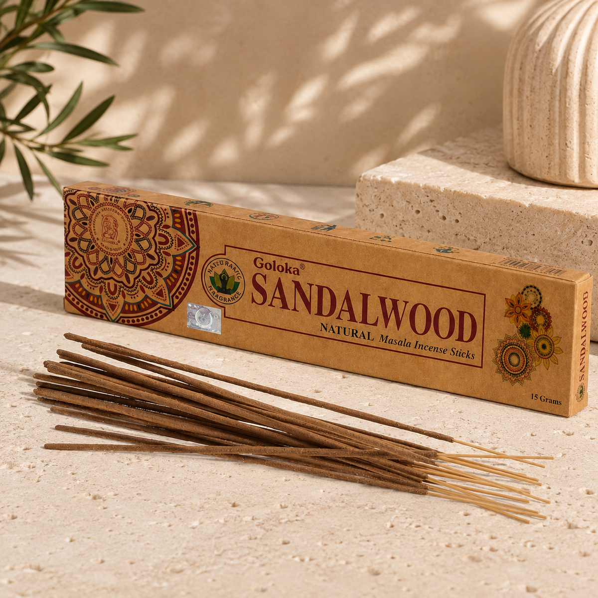 Goloka Sandalwood Incense Sticks (15g)