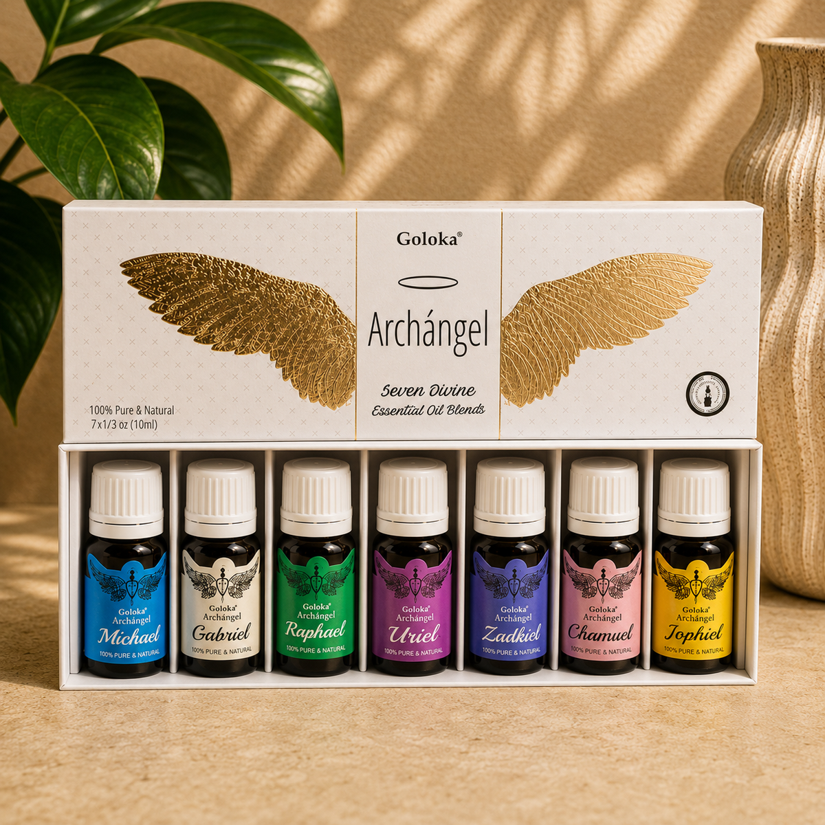 **Goloka Archangel Seven Divine Essential Oil Blends Gift Set (7 x 10 ml)**