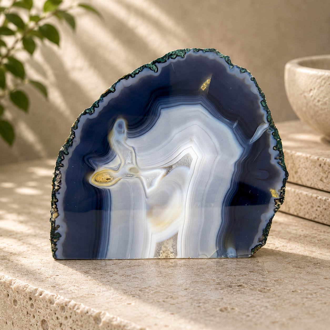 Blue Agate Slab - 6.2 x 7.0 inch