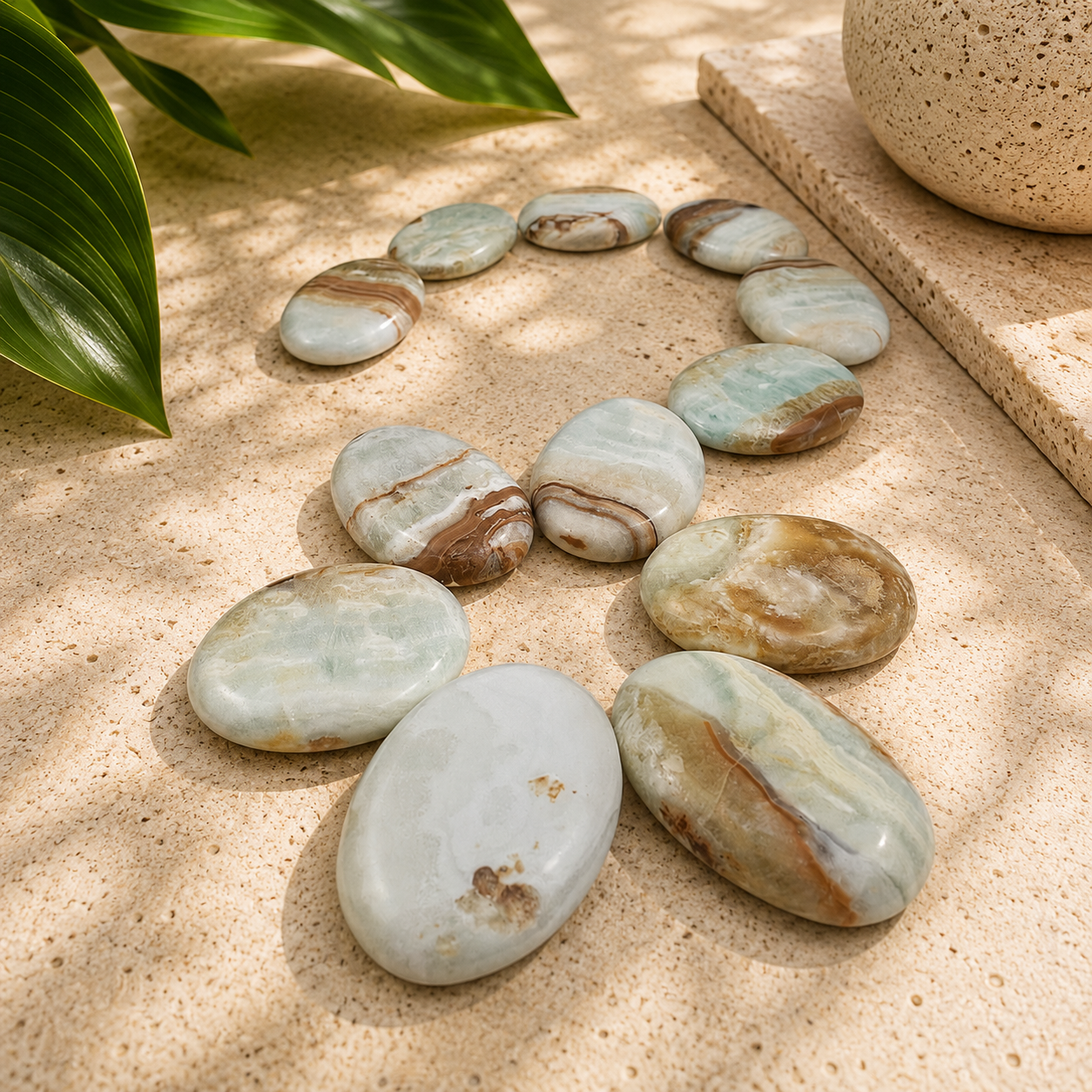 Caribbean Calcite Worry Stone - 1.75-2 inch