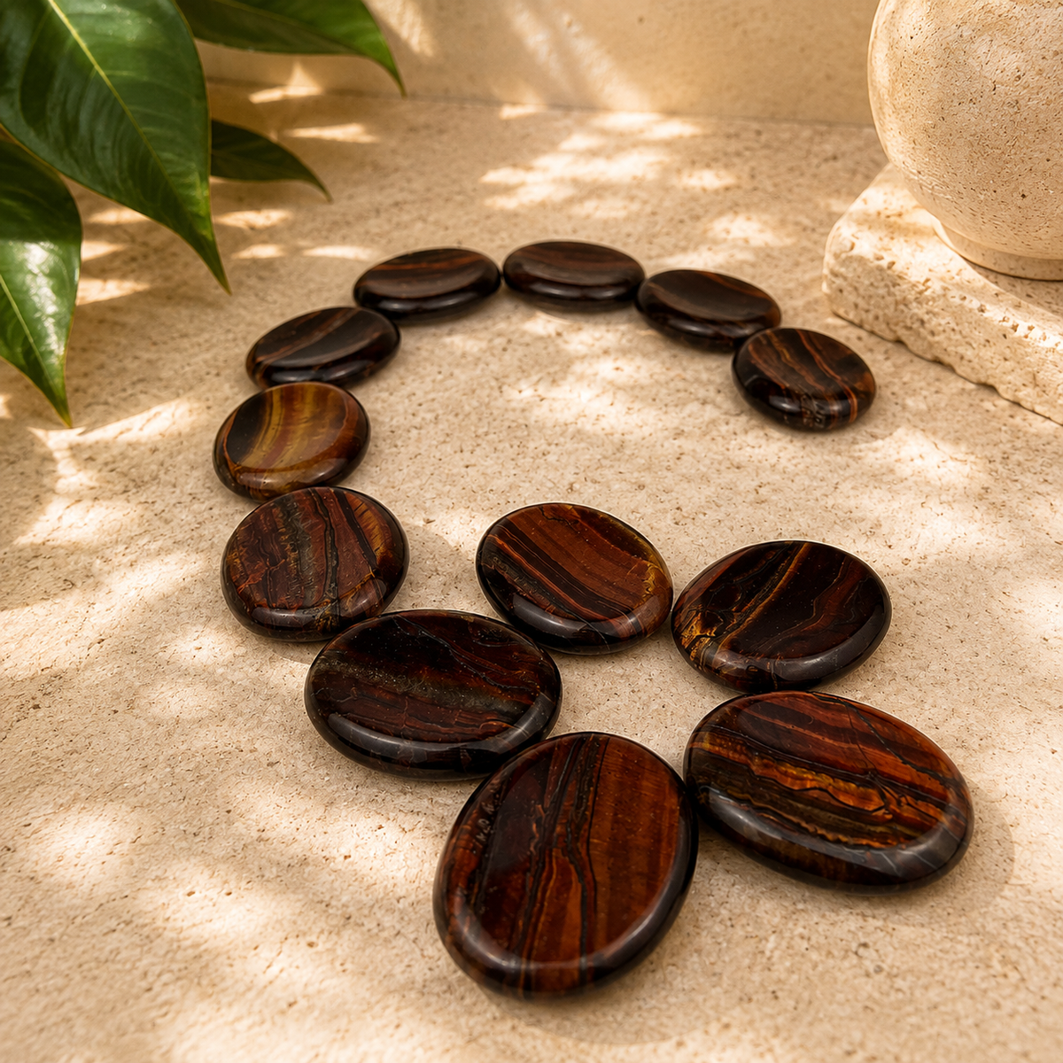 Red Tiger Eye Worry Stone - 2 inch