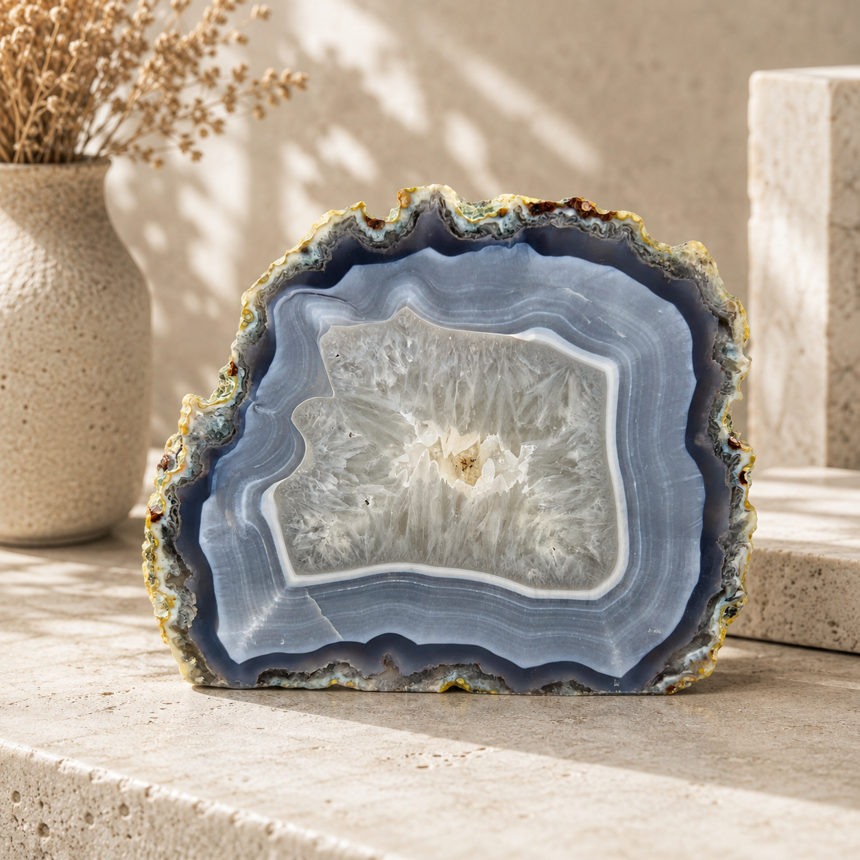 Blue Agate Slab - 4.8 x 5.9 inch