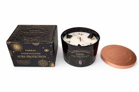 Goloka Aura Protection Jar Candle with Black Obsidian