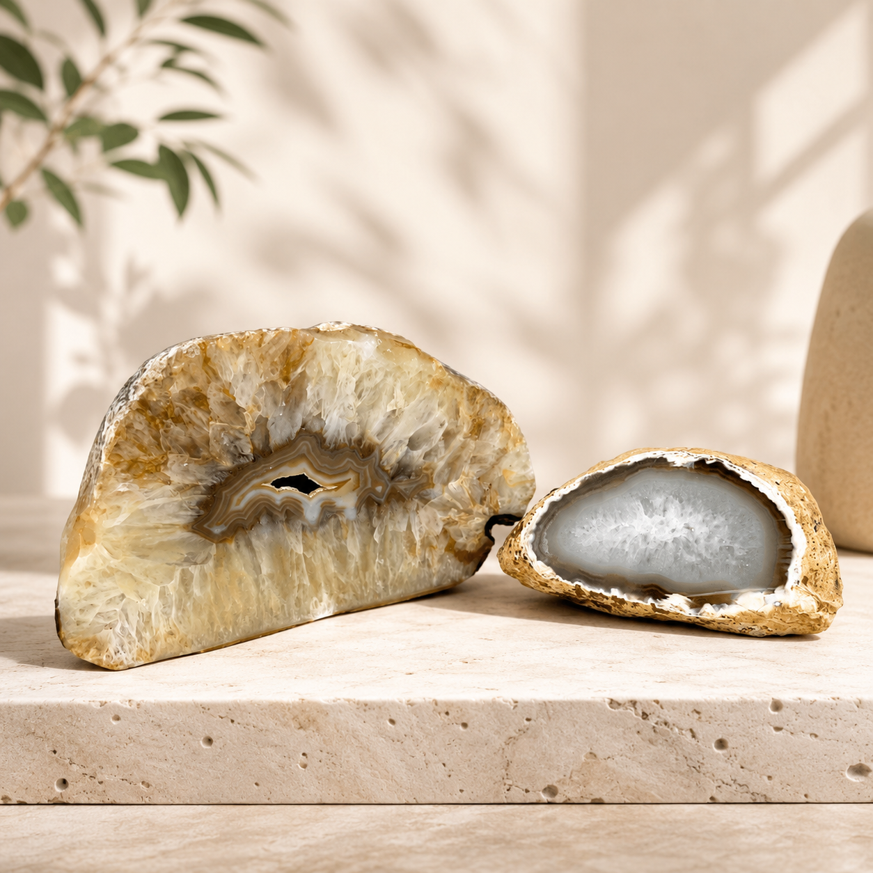 Natural Thick Agate Slice - 4.5-7.0 inch