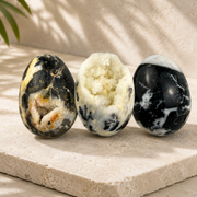 Dendritic Agate with Druse Egg - 2.25-3 inch
