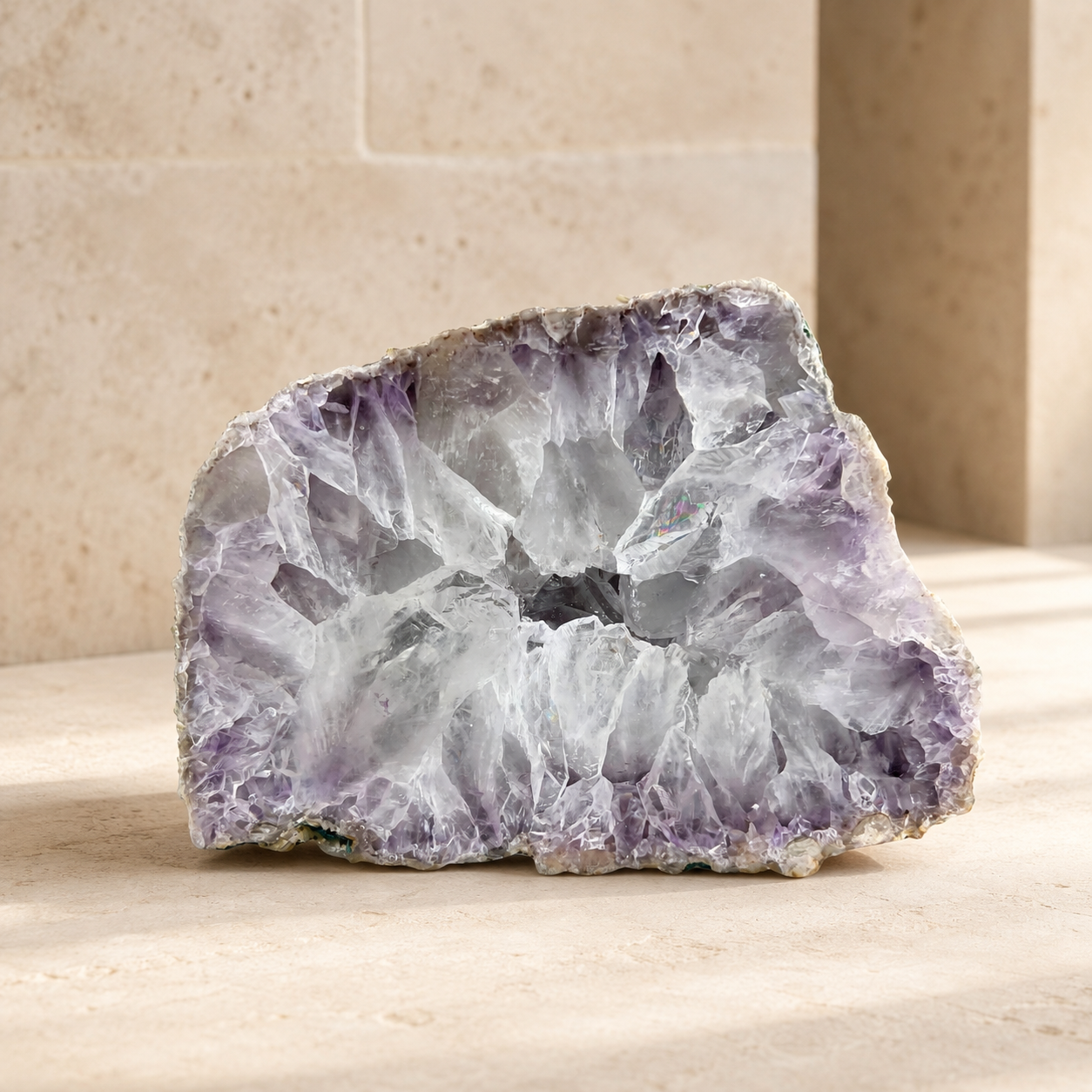 Amethyst Geode Half - 4.7 x 6.6 inch