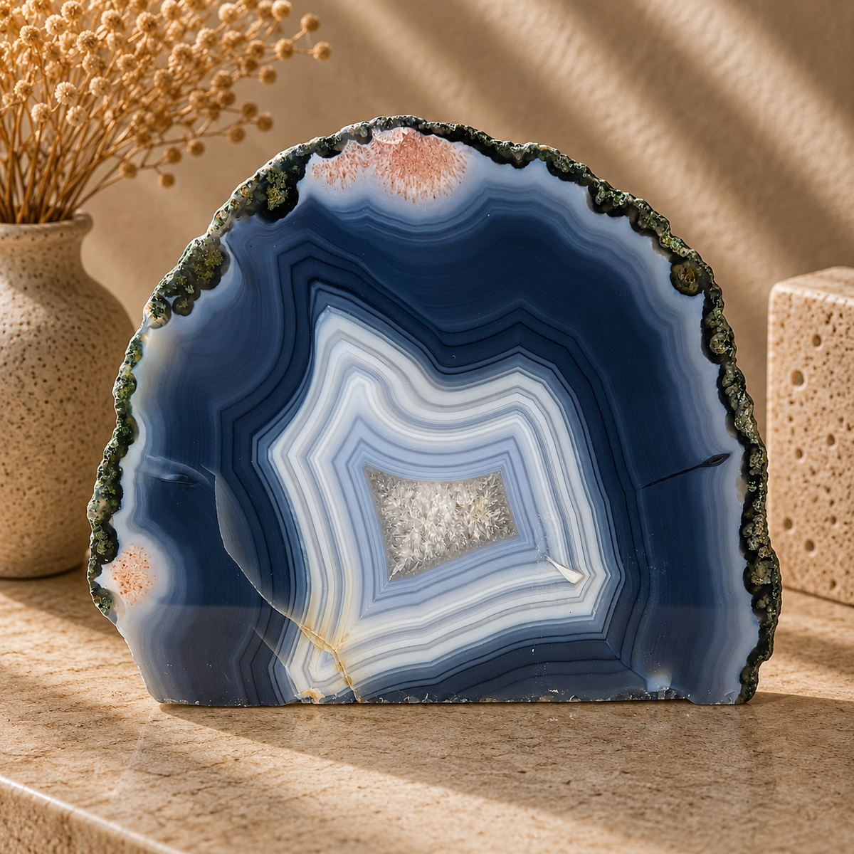 Blue Agate Slab - 4.9 x 6.8 inch
