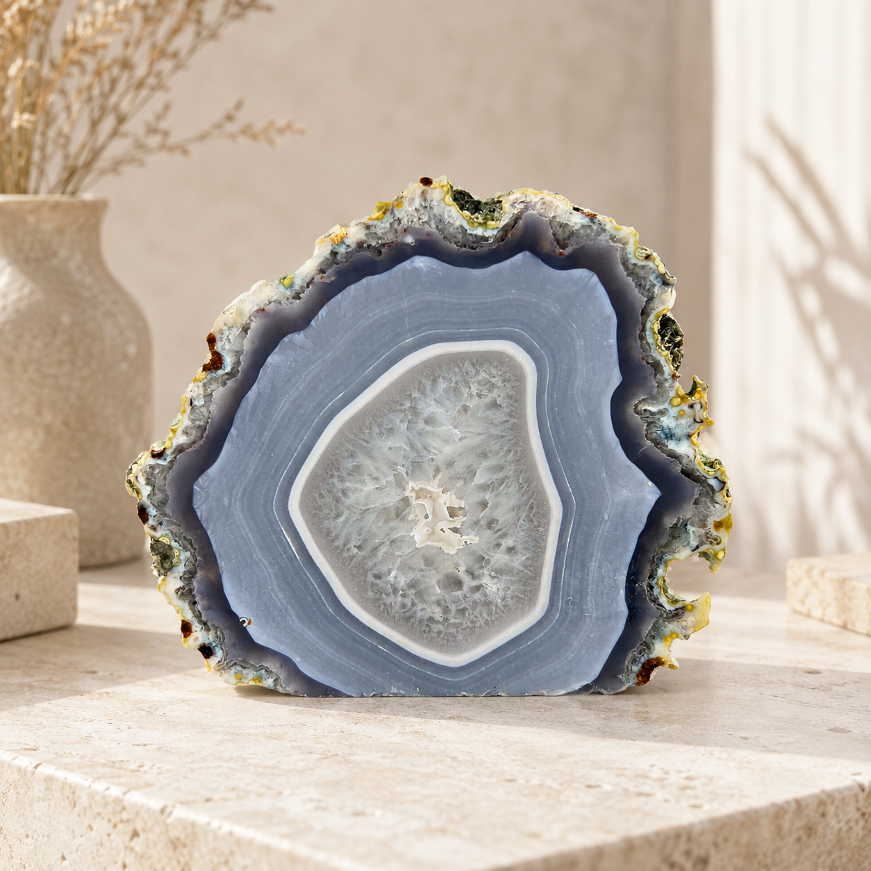 Blue Agate Slab - 4.3 x 5.0 inch