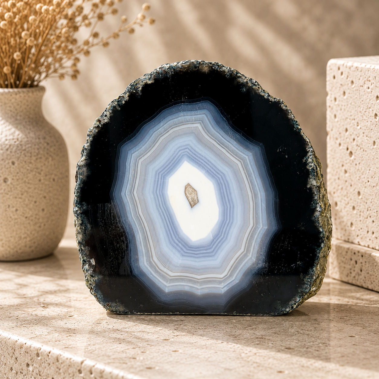 Blue Agate Slab - 3.7 x 4.4 inch