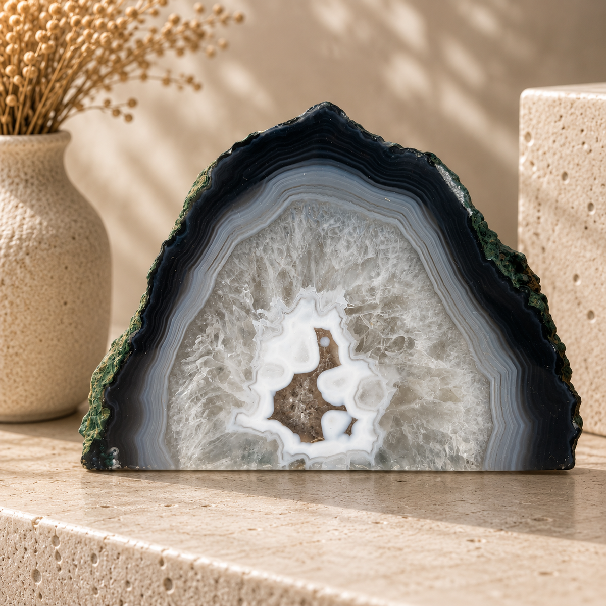 Blue Agate Slab - 3.1 x 4.8 inch