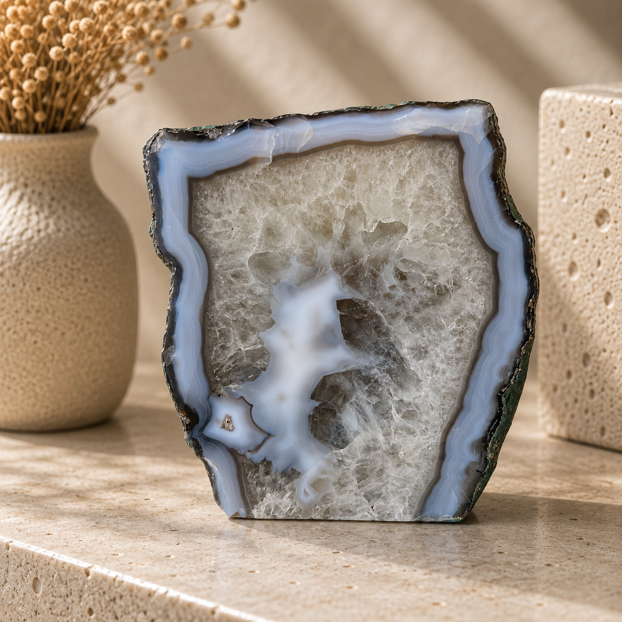 Blue Agate Slab - 4.5 x 4.2 inch