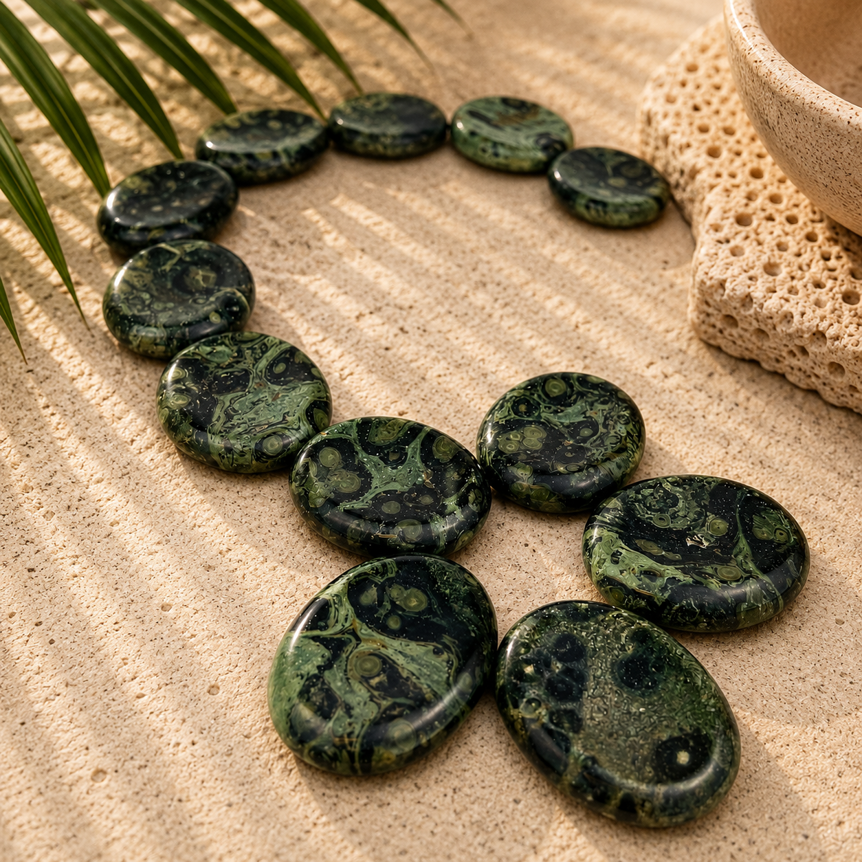 Kambaba Jasper Worry Stone - 2 inch
