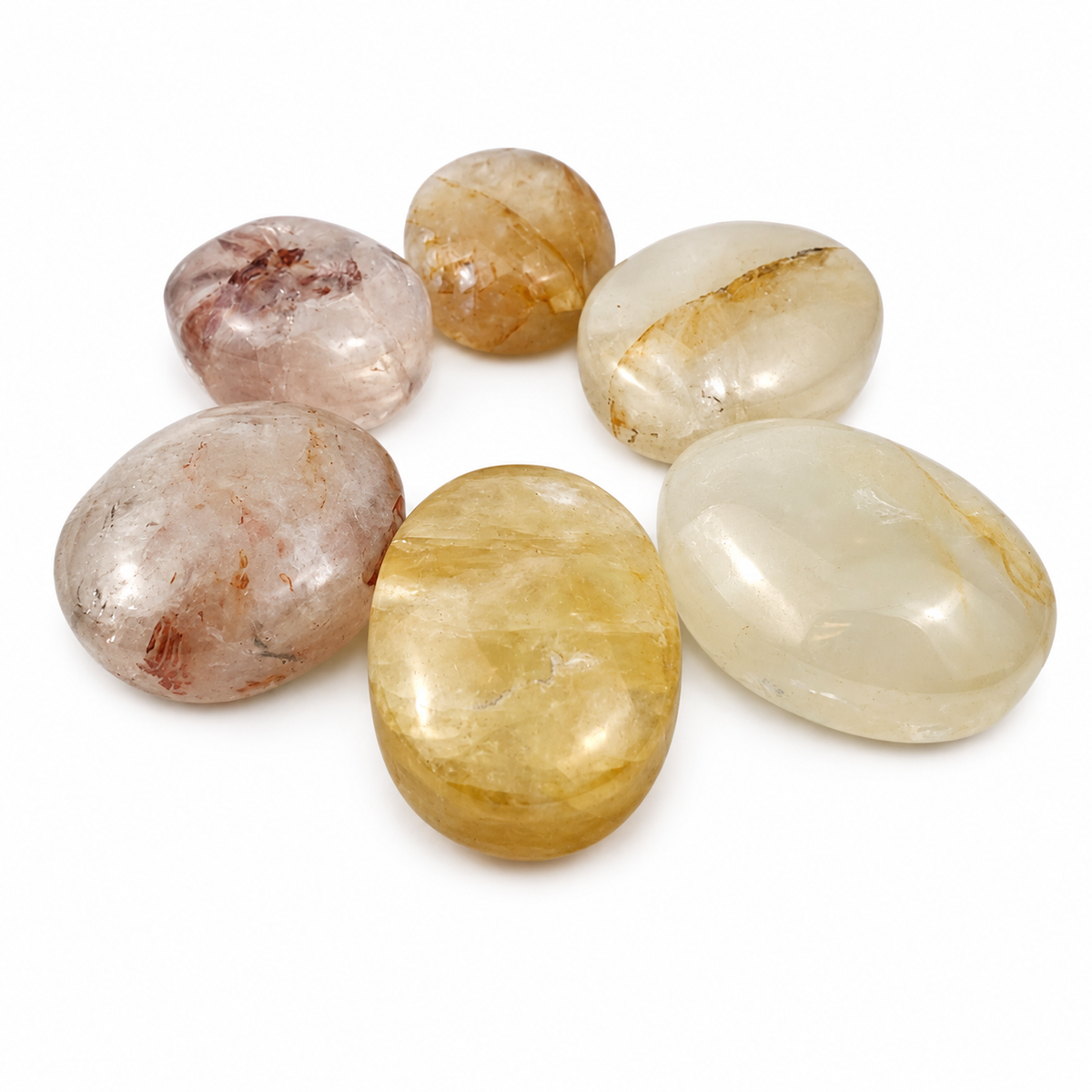 Golden Healer Quartz Palm Stone - 1.5-2.0 inch