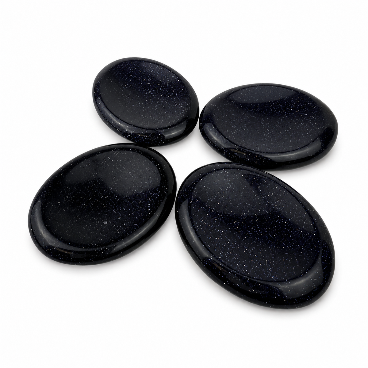Blue Goldstone Worry Stone - 1.75 inch