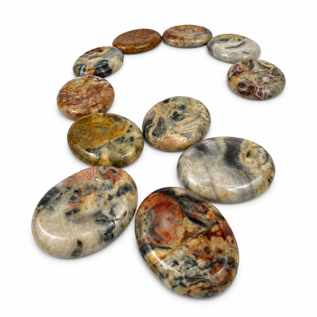 Crazy Lace Agate Worry Stone - 2 inch