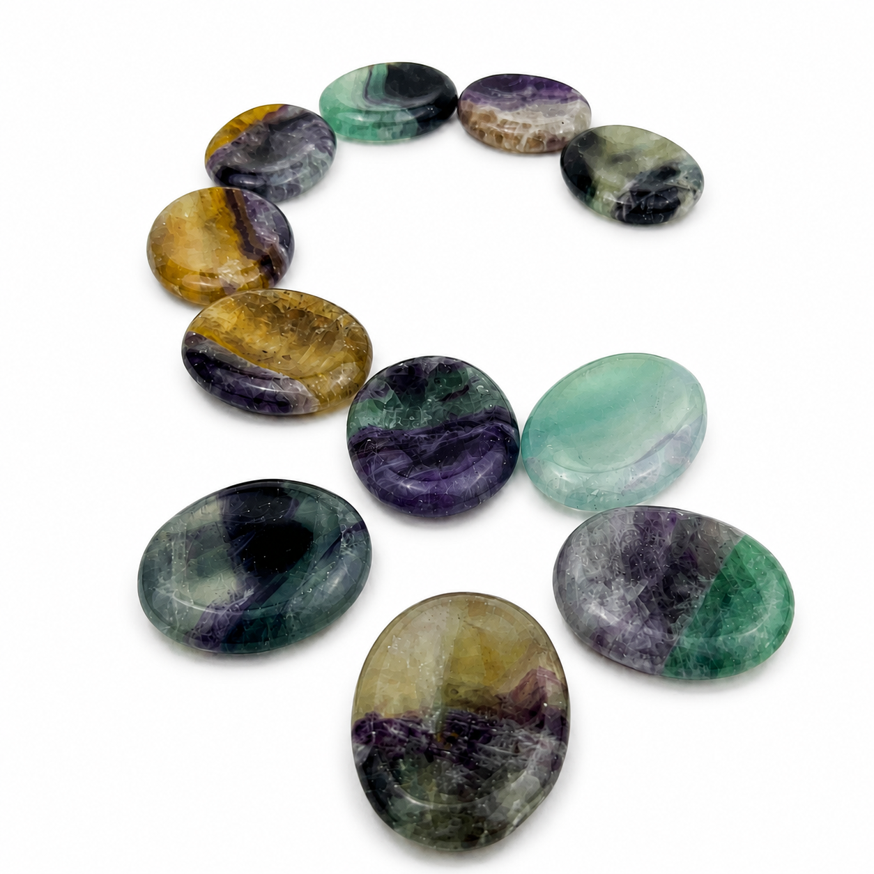 Rainbow Fluorite Worry Stone - 2 inch