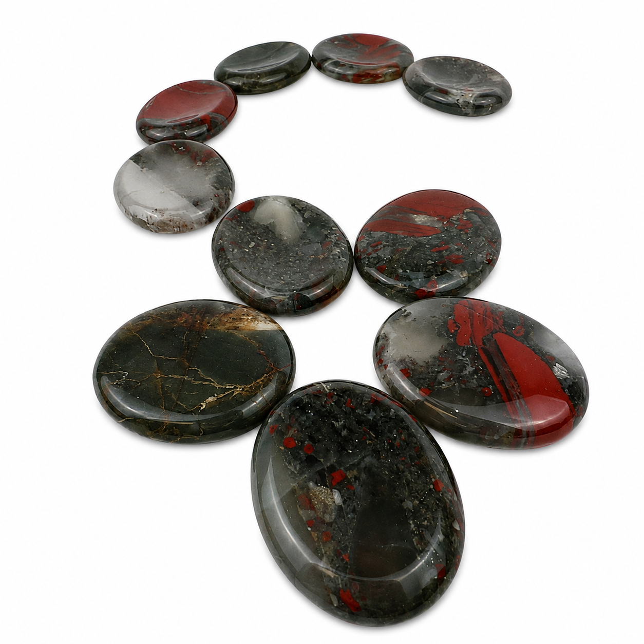 African Bloodstone Worry Stone - 2 inch