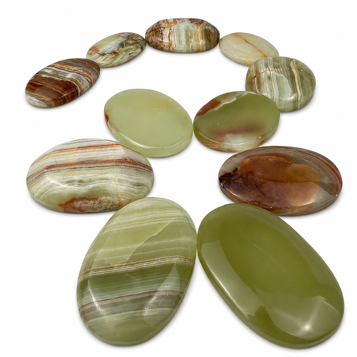 Green Onyx Worry Stone - 2.0-2.25 inch