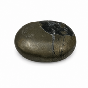 Pyrite with Black Magnetite Worry Stone - 1.5 inch