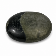 Pyrite with Black Magnetite Worry Stone - 1.5 inch