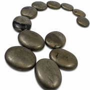 Pyrite with Black Magnetite Worry Stone - 1.5 inch