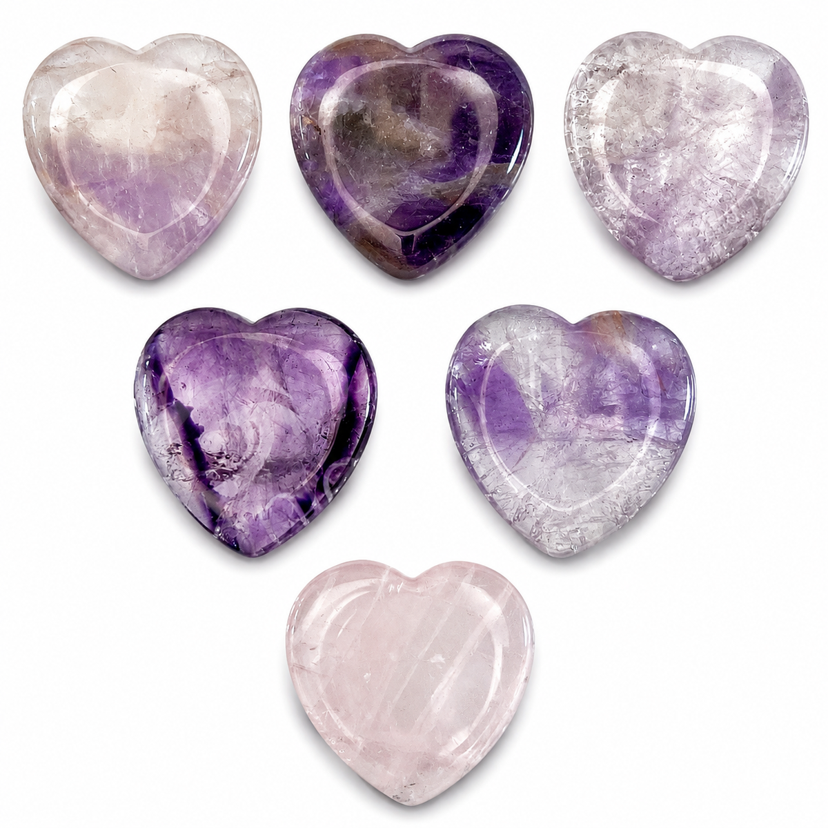 Amethyst Heart Worry Stone - 1.5 inch