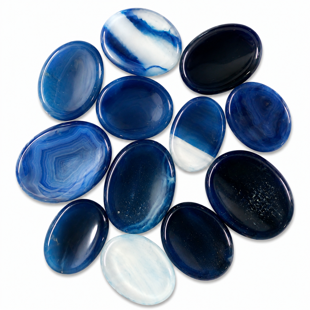 Blue Onyx Worry Stone - 1.25-1.5 inch